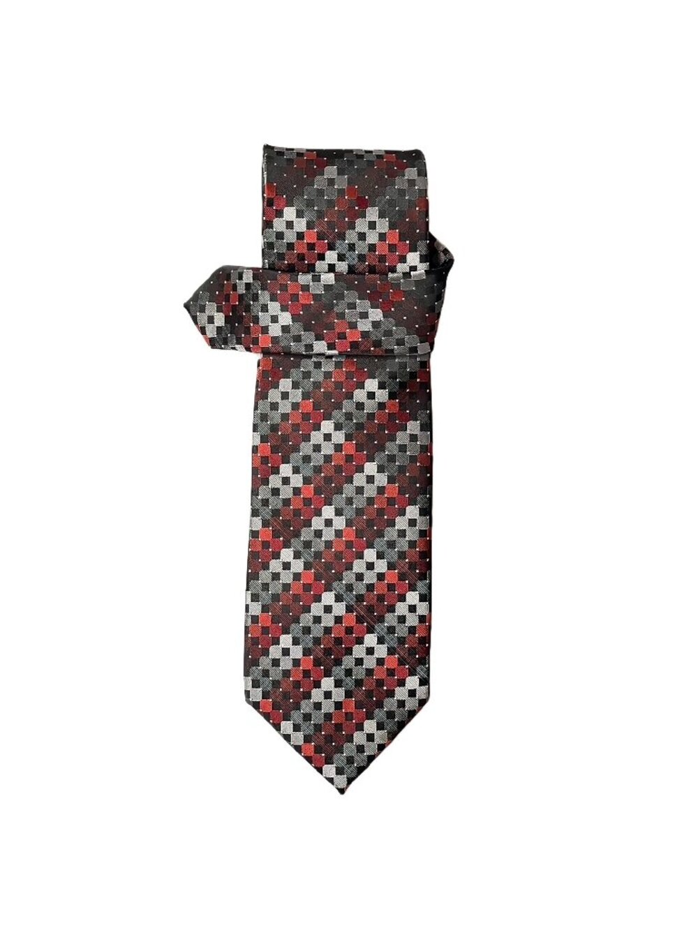 Alexander Julian Colours Red & Gray Checkered Mens Tie